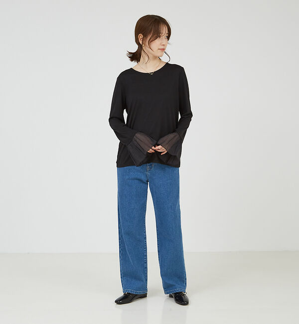 abahouse mavie「袖切替えベルスリーブレイヤードインナー」|Tシャツ・カットソー|