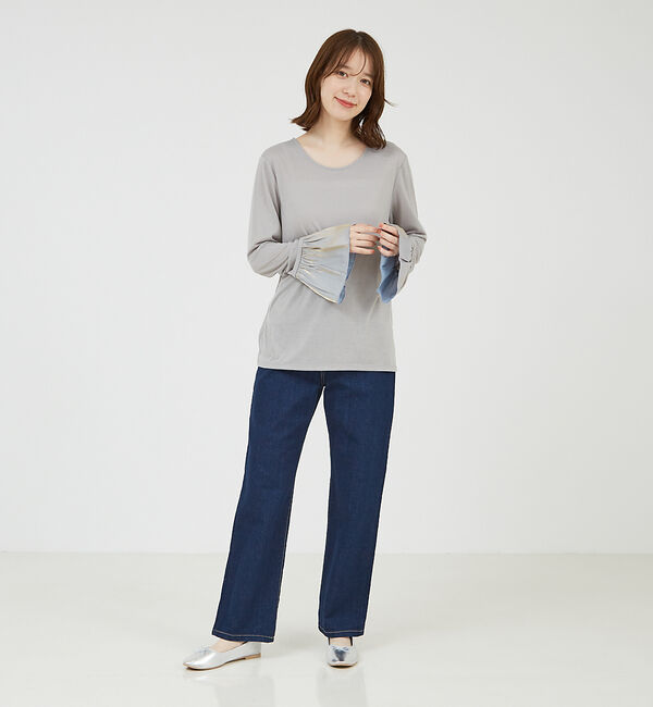 abahouse mavie「袖切替えベルスリーブレイヤードインナー」|Tシャツ・カットソー|