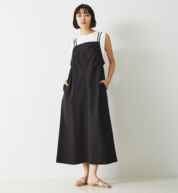 abahouse mavie「【大人のいちまんワンピ】ギャザーキャミワンピ」|ジャンパースカート|