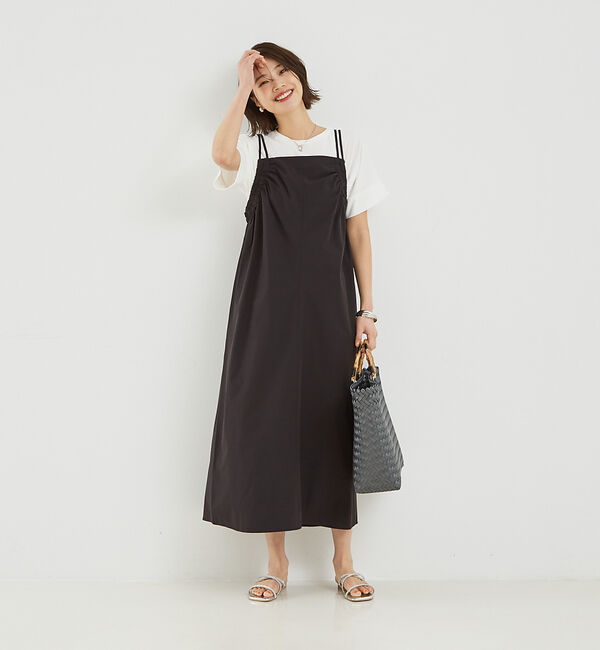 abahouse mavie「【大人のいちまんワンピ】ギャザーキャミワンピ」|ジャンパースカート|