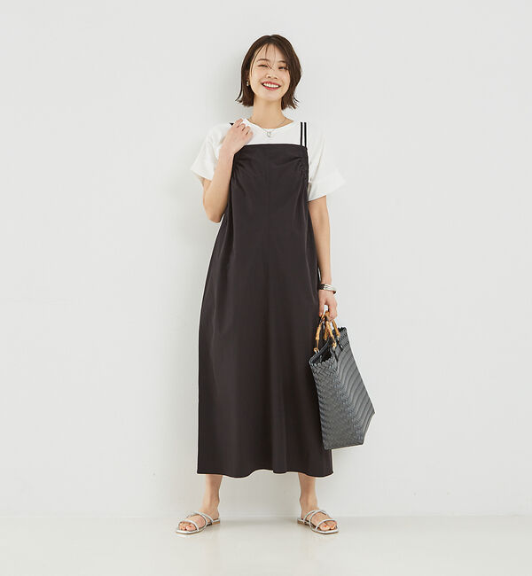 abahouse mavie「【大人のいちまんワンピ】ギャザーキャミワンピ」|ジャンパースカート|