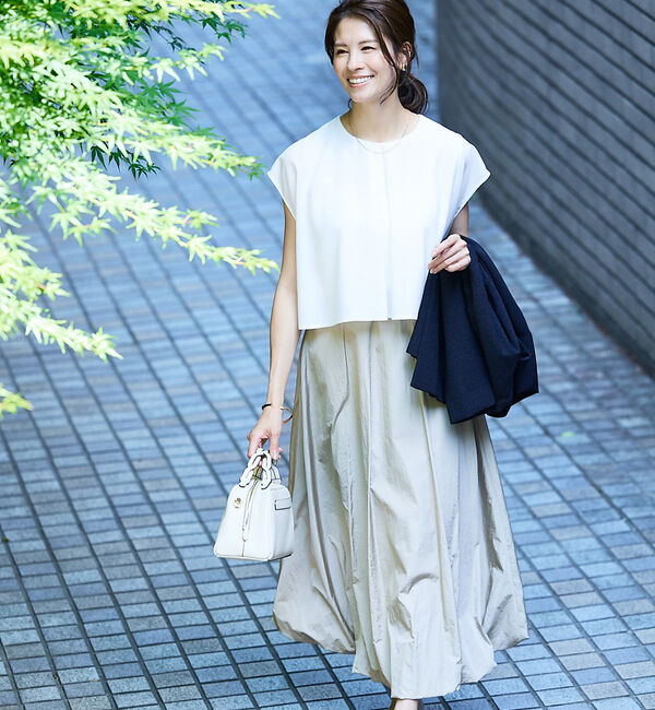 abahouse mavie「【エニデイカセット・サマー】ジョーゼットタックフレアーブラウス」|シャツ・ブラウス|