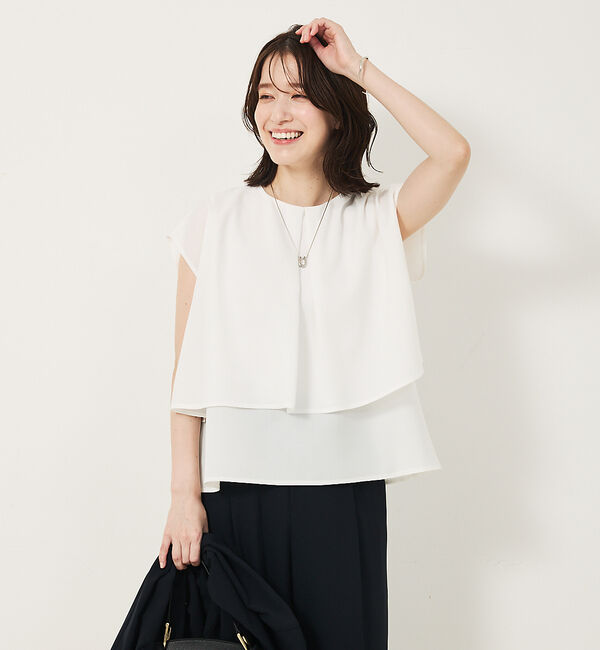 abahouse mavie「【エニデイカセット・サマー】ジョーゼットタックフレアーブラウス」|シャツ・ブラウス|