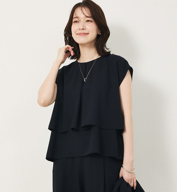 abahouse mavie「【エニデイカセット・サマー】ジョーゼットタックフレアーブラウス」|シャツ・ブラウス|