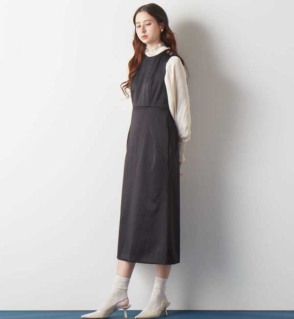 TIARA「《定番》ヴィンテージサテン2WAYフリルネックブラウス」|シャツ・ブラウス|