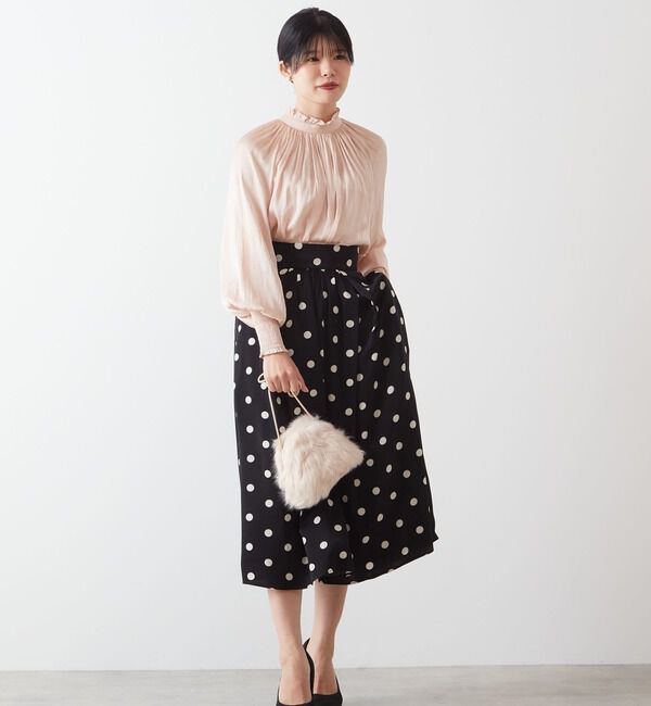 TIARA「《定番》ヴィンテージサテン2WAYフリルネックブラウス」|シャツ・ブラウス|