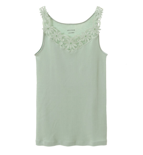TIARA「【Ott-tricot/オットトリコット】レースタンクトップ」|タンクトップ|ミント