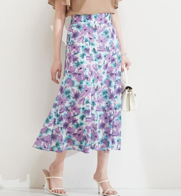 TIARA「カルゼフラワープリントマーメイドスカート」|スカート|パープル