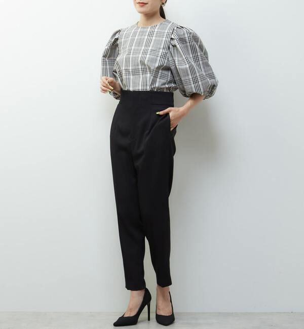 TIARA「タックショルダーボリュームスリーブリボンブラウス」|シャツ・ブラウス|