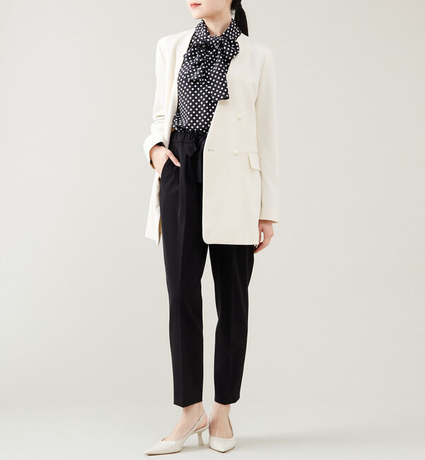 TIARA「ノーカラーダブルジャケット（セットアップ対応）」|ノーカラージャケット|