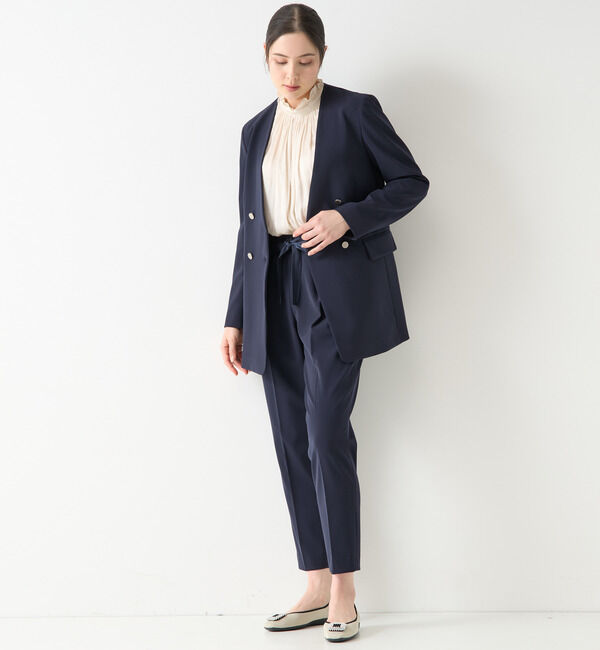 TIARA「ノーカラーダブルジャケット（セットアップ対応）」|ノーカラージャケット|