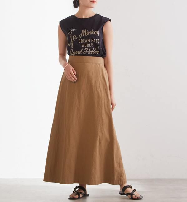 Liesse「Aラインロングスカート（セットアップ対応可）」|スカート|ベージュ