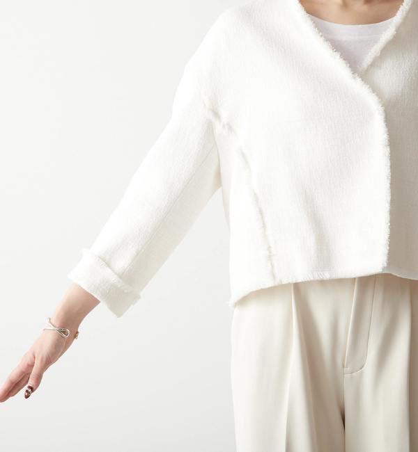 Liesse「クロップドジャケット」|ノーカラージャケット|