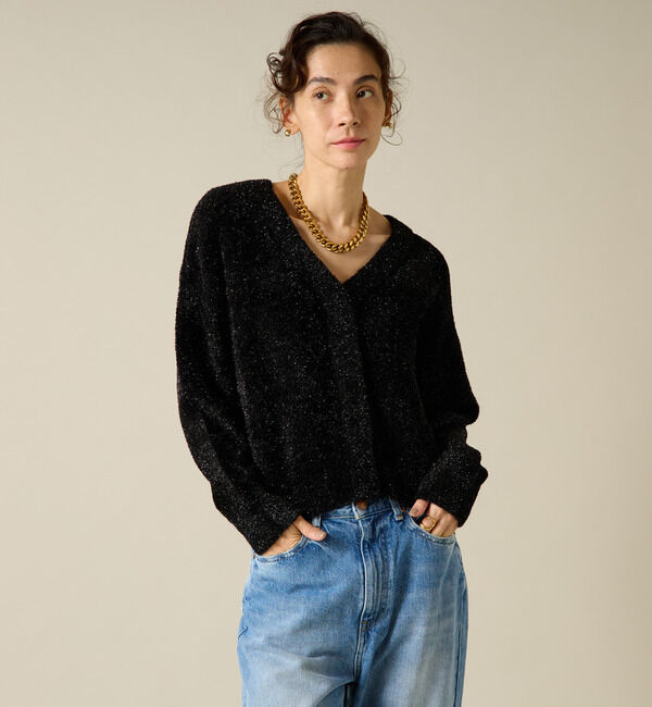 Liesse「2WAYラメニット」|カーディガン|