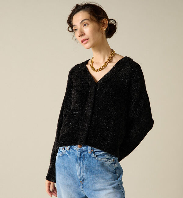 Liesse「2WAYラメニット」|カーディガン|
