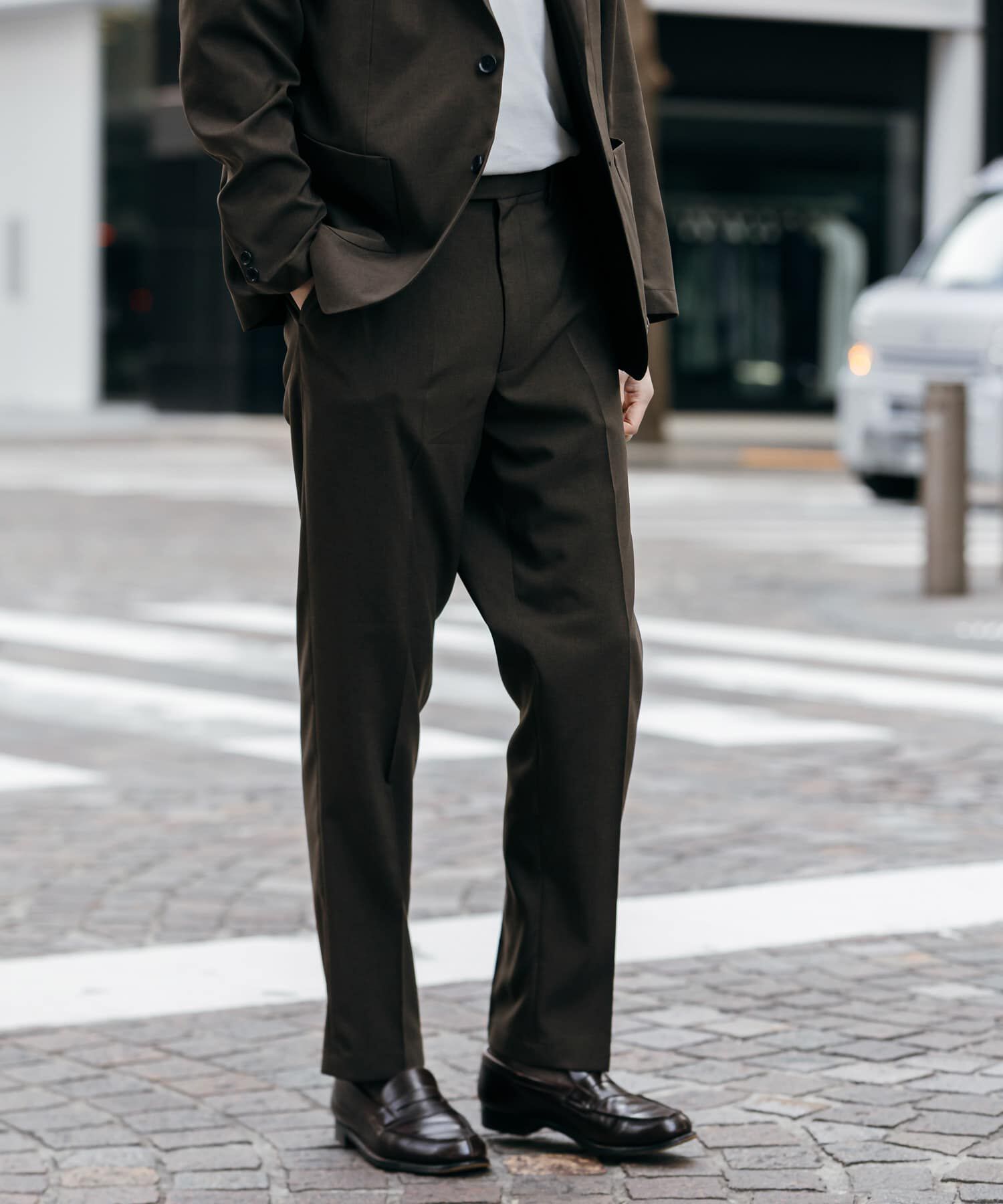 URBAN RESEARCH DOORS「LIFE STYLE TAILOR　リネンライクコンフォータブルパンツ」|スラックス|