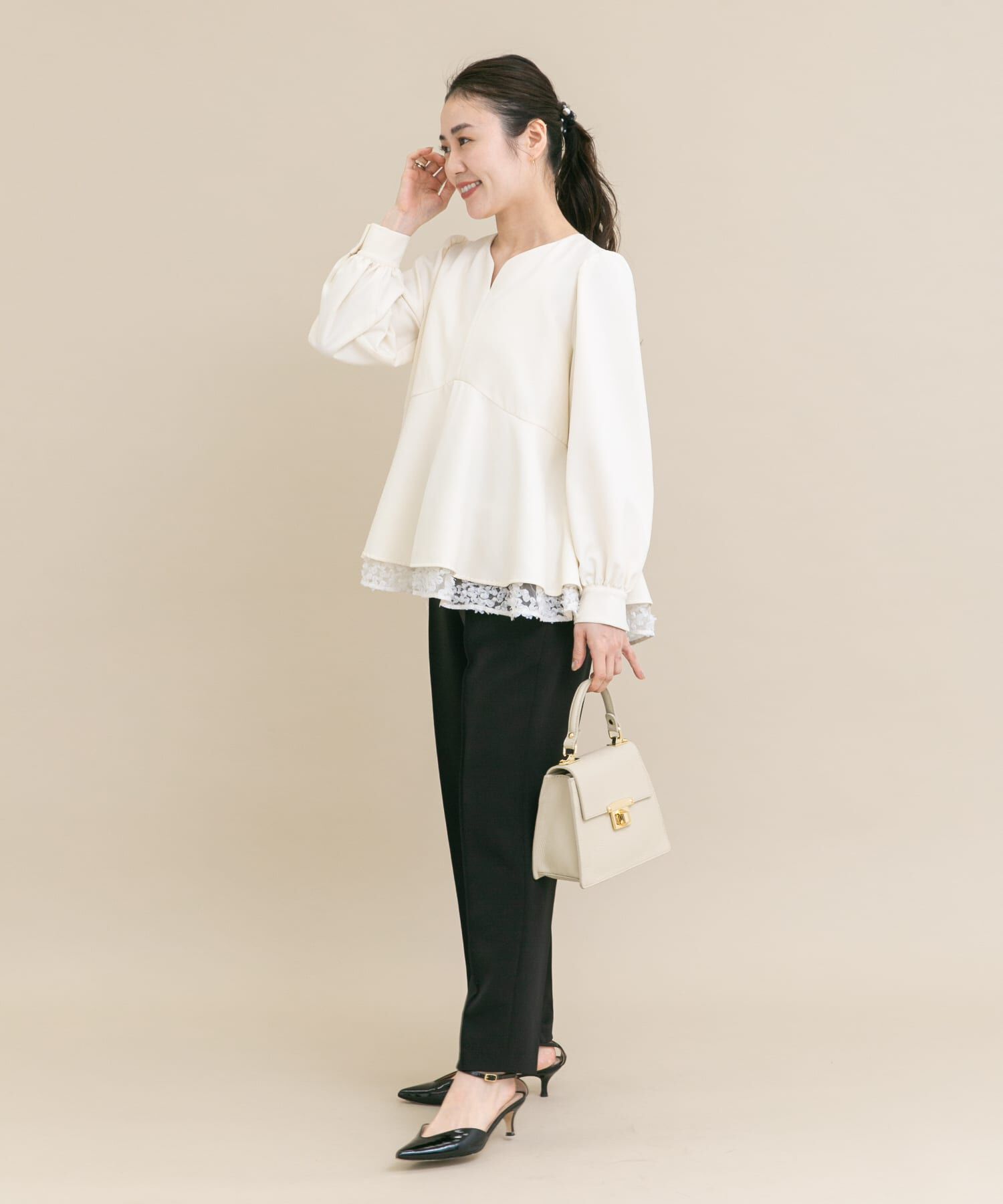 URBAN RESEARCH ROSSO「『WEB限定』レイヤードペプラムブラウス」|シャツ・ブラウス|