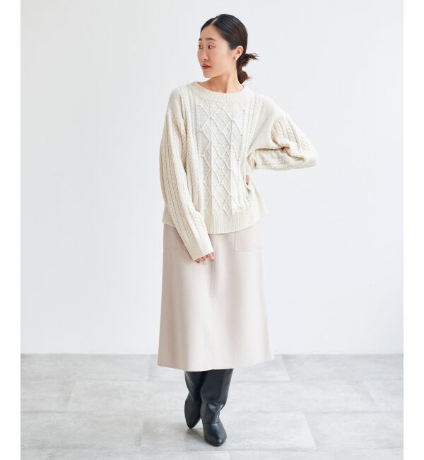 le.coeur blanc「ジャージーメルトントラペーズスカート」|スカート|