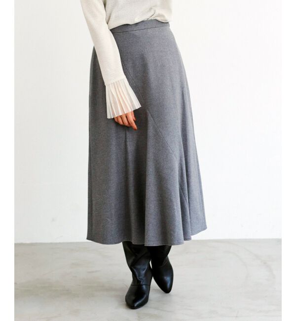 le.coeur blanc「《手洗い可能》カシミヤタッチフレアスカート」|フレア|