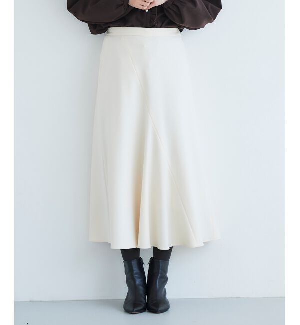 le.coeur blanc「《手洗い可能》カシミヤタッチフレアスカート」|フレア|