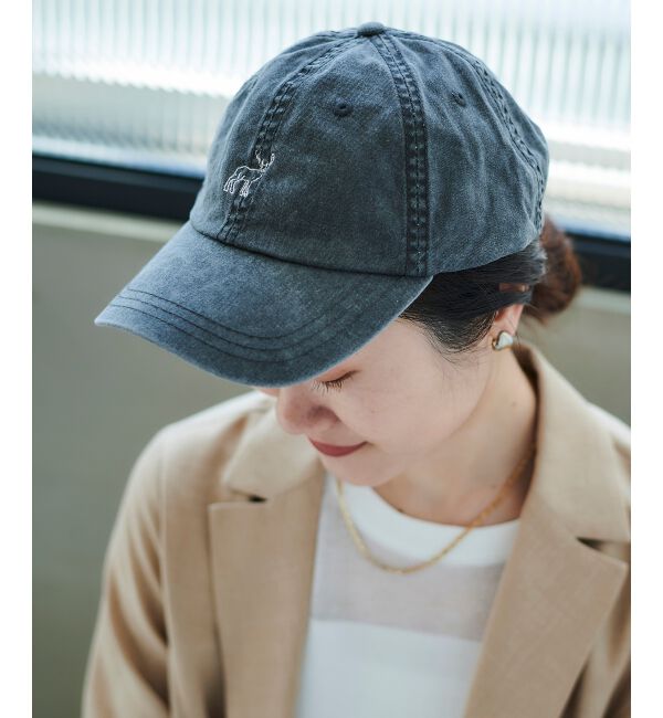 le.coeur blanc「ピグメント加工モチーフCAP」|キャップ・キャスケット|ブラック