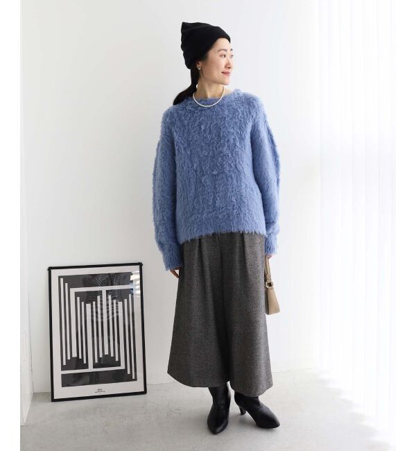 le.coeur blanc「ウォッシャブルツイードライクタックワイドクロップドパンツ」|その他|