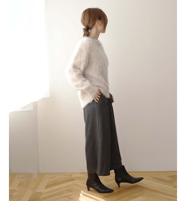 le.coeur blanc「ウォッシャブルツイードライクタックワイドクロップドパンツ」|その他|