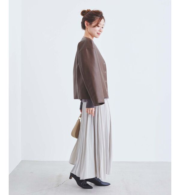 le.coeur blanc「ノーカラーリングドットボタン合皮ジャケット」|その他|