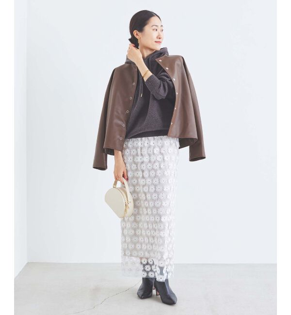 le.coeur blanc「ノーカラーリングドットボタン合皮ジャケット」|その他|