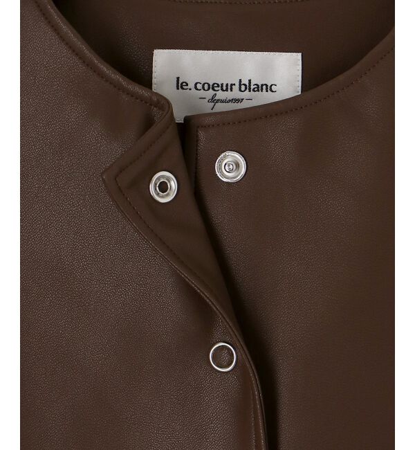 le.coeur blanc「ノーカラーリングドットボタン合皮ジャケット」|その他|