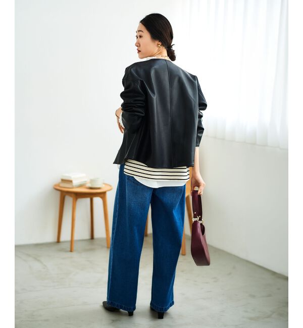 le.coeur blanc「ノーカラーリングドットボタン合皮ジャケット」|その他|