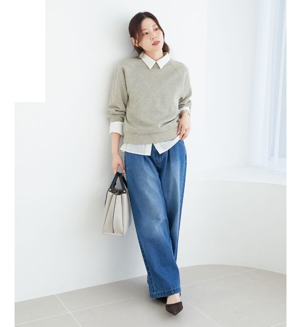 le.coeur blanc「タックワイドデニム」|デニム|