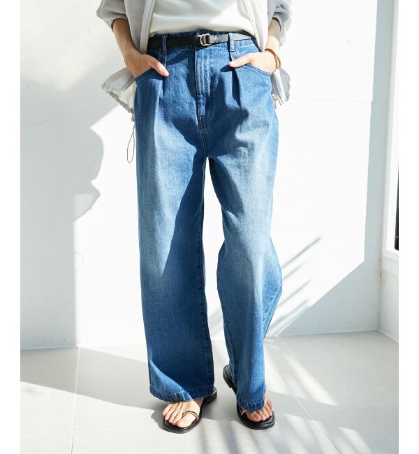 le.coeur blanc「タックワイドデニム」|デニム|