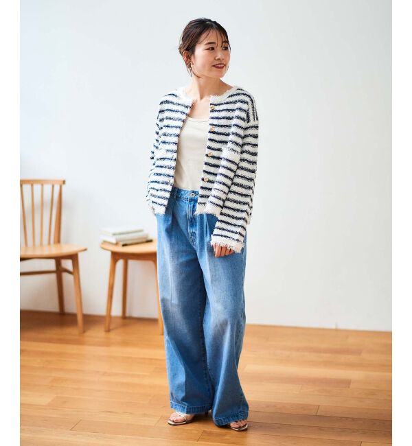 le.coeur blanc「タックワイドデニム」|デニム|