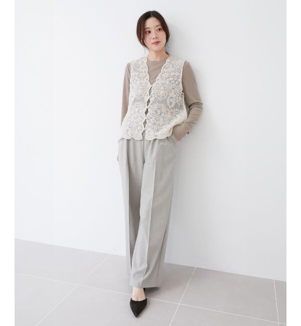 le.coeur blanc「《手洗い可能》シアーリブロングスリーブTシャツ」|Tシャツ・カットソー|