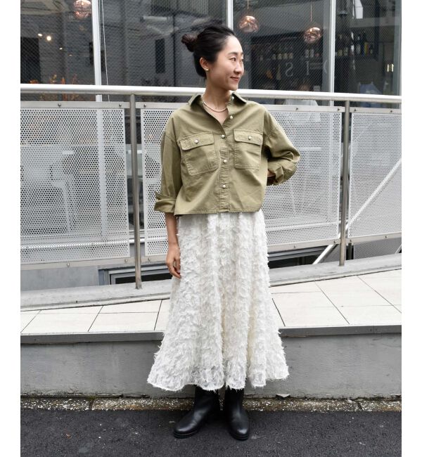 le.coeur blanc「《手洗い可能》カットジャガードギャザースカート」|スカート|