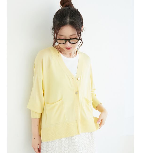  「《手洗い可能》ハイゲージVネックカーディガン」|カーディガン|