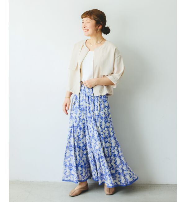  「《手洗い可能》Fanaka別注バイカラーフラワースカート」|スカート|