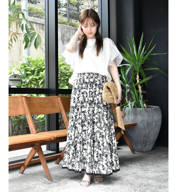  「《手洗い可能》Fanaka別注バイカラーフラワースカート」|スカート|