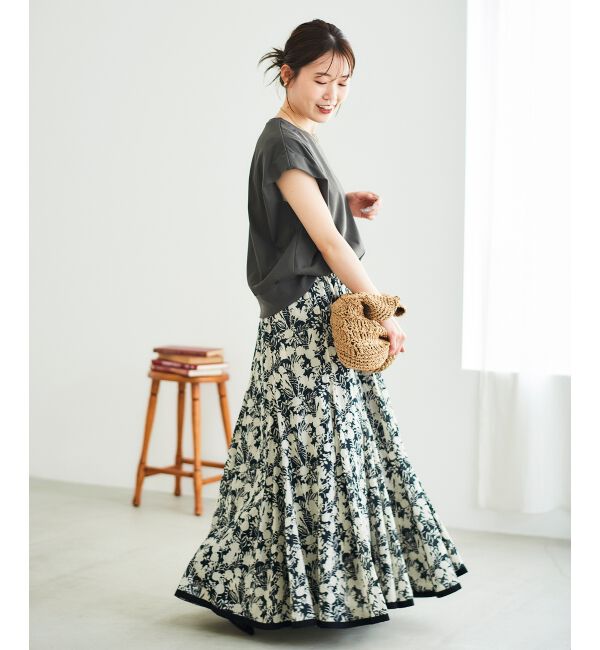  「《手洗い可能》Fanaka別注バイカラーフラワースカート」|スカート|