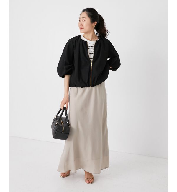  「《手洗い可能》カラミタンブラーランタンスリーブブルゾン」|ブルゾン・スタジャン|