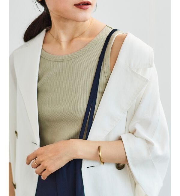 le.coeur blanc「《WEB限定アイテム》Basicテレコタンクトップ」|タンクトップ|ベージュ