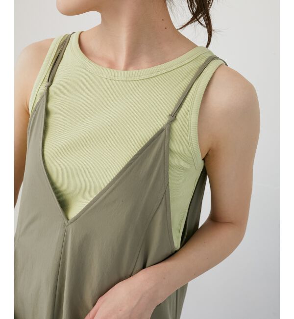 le.coeur blanc「《WEB限定アイテム》Basicテレコタンクトップ」|タンクトップ|Ｌ／グリーン