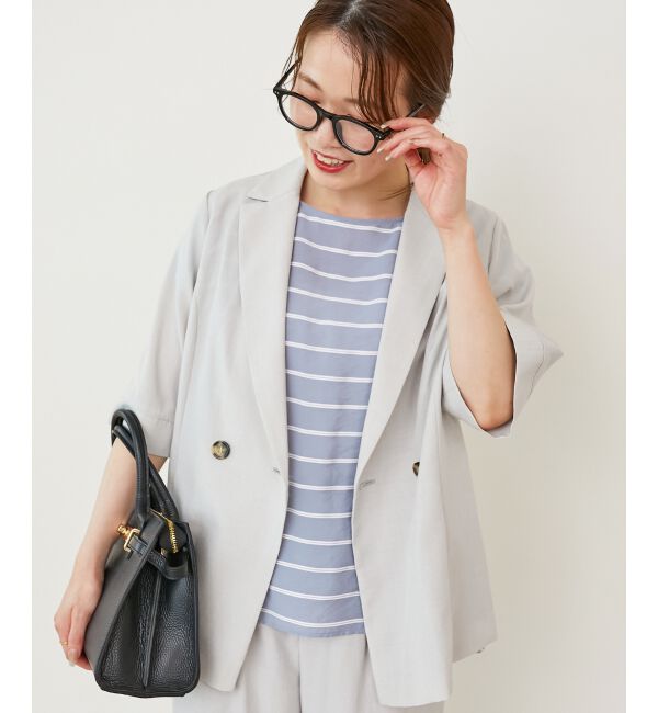  「《シャツ感覚でラフに羽織れる》タンブラーブッチャーハーフスリーブジャケット」|その他|