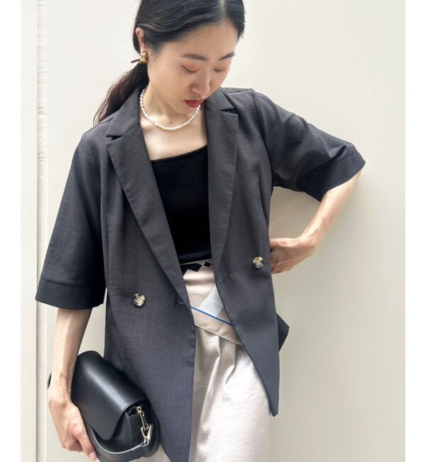  「《シャツ感覚でラフに羽織れる》タンブラーブッチャーハーフスリーブジャケット」|その他|Ｃ／グレー