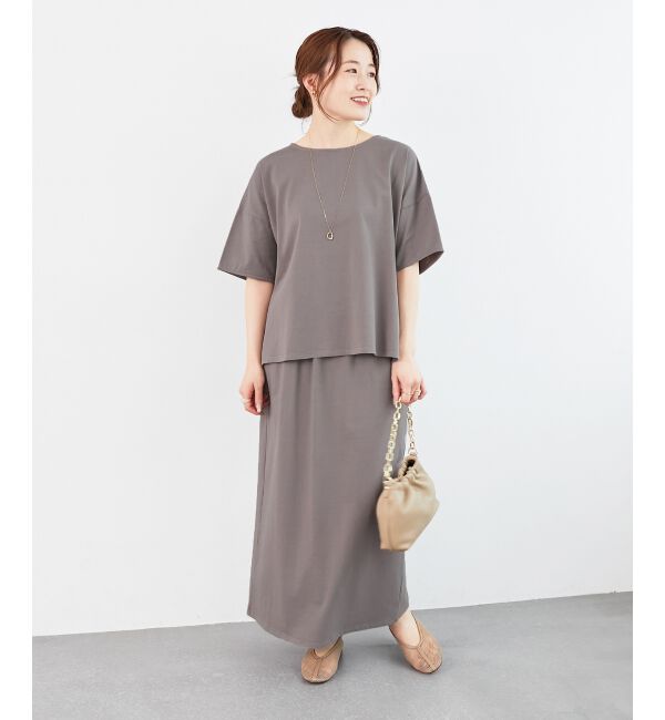  「MVS天竺プルオーバー&times;スカートセット」|ワンピース|モカ