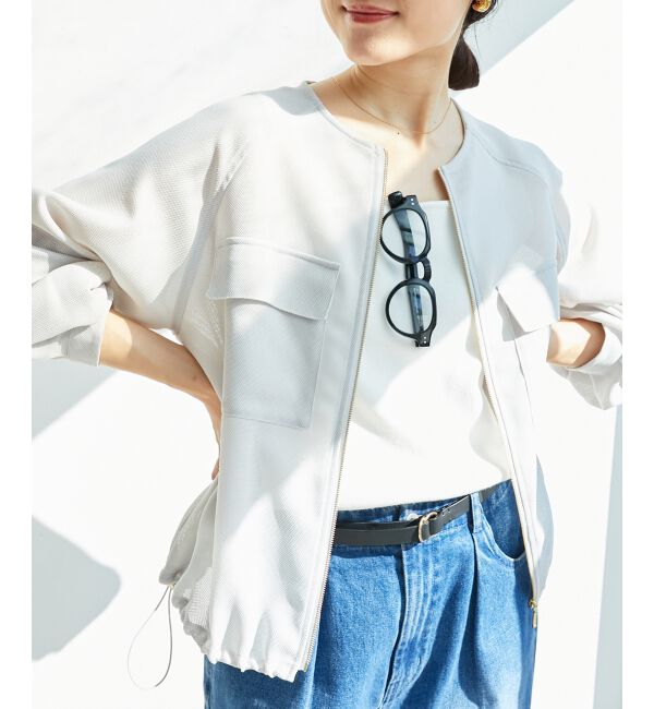 le.coeur blanc「《手洗い可能》フロントポケットメッシュブルゾン」|ブルゾン・スタジャン|