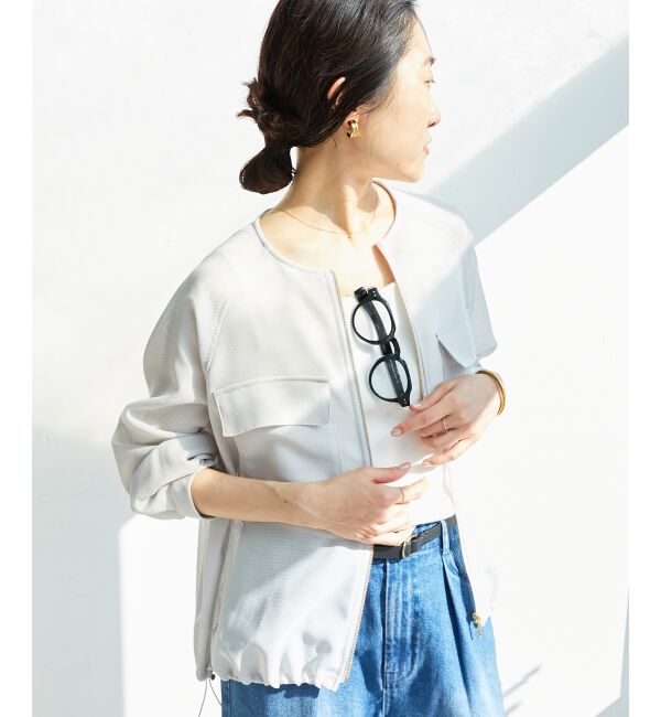 le.coeur blanc「《手洗い可能》フロントポケットメッシュブルゾン」|ブルゾン・スタジャン|