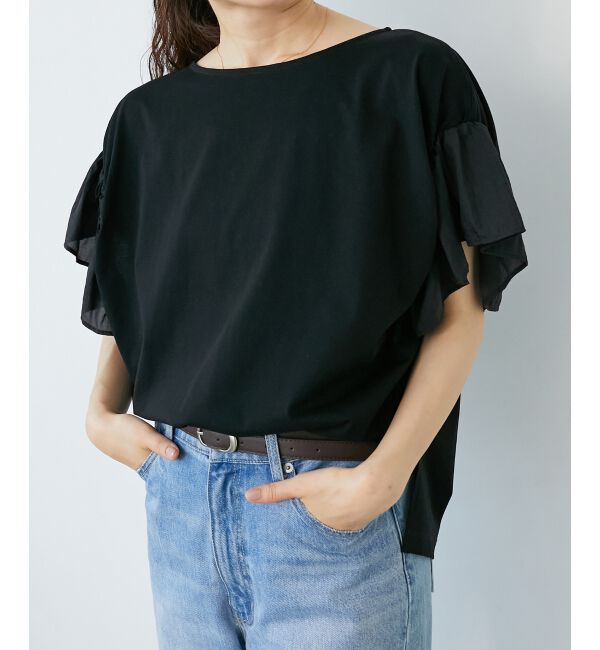  「コットンシルケットコンビカットプルオーバー」|プルオーバー|