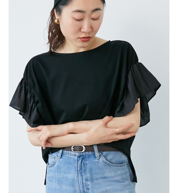  「コットンシルケットコンビカットプルオーバー」|プルオーバー|